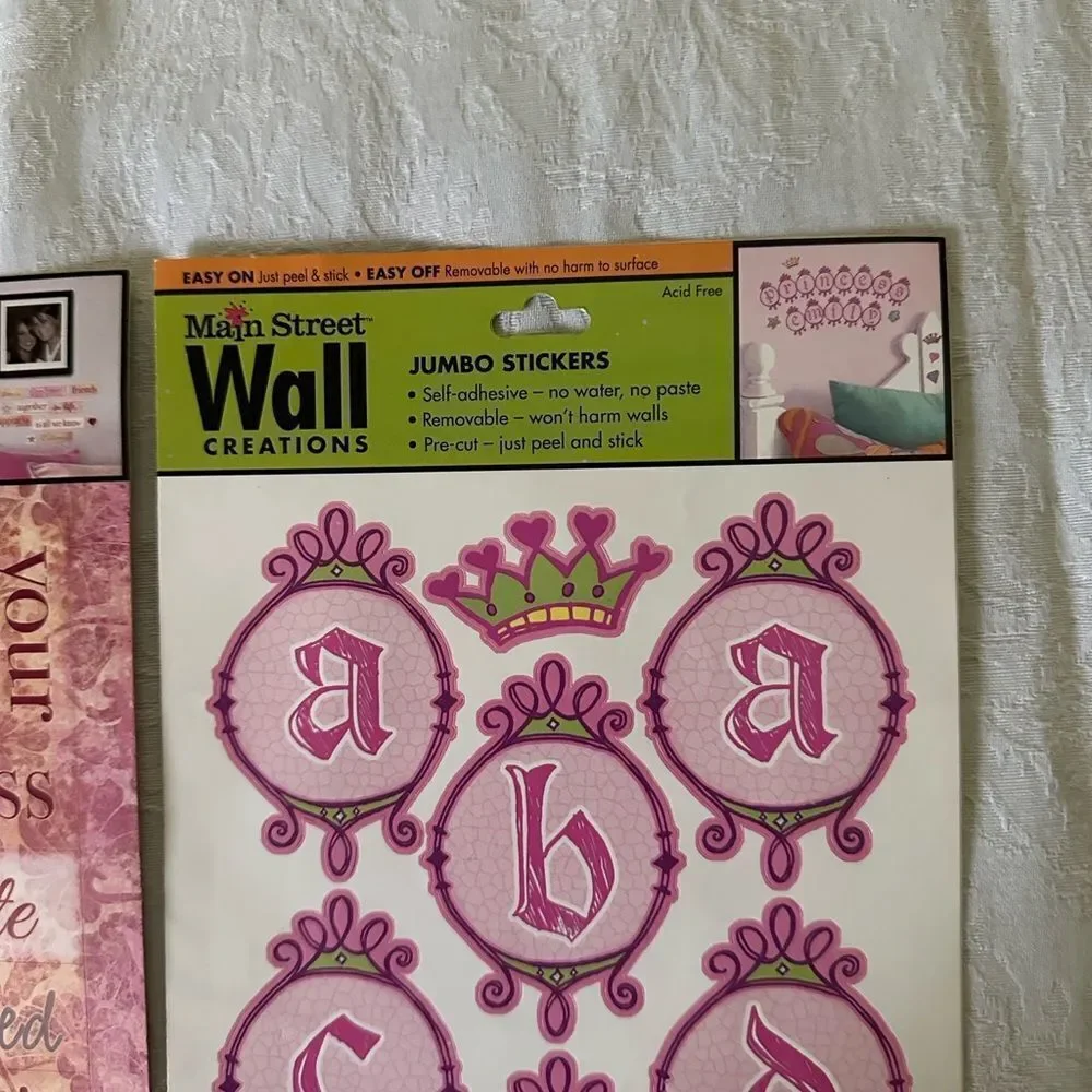 Heartfelt Pink Wall Stickers Set Bridal Love Sentiments Letters